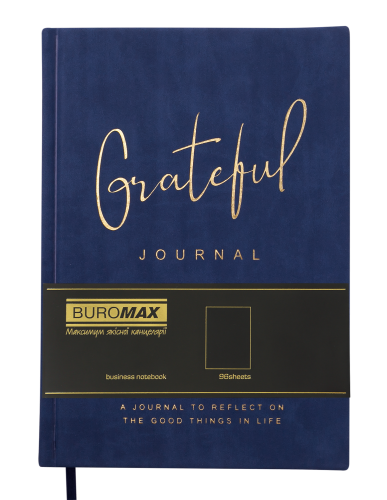 Блокнот деловой Buromax GRATEFUL А5, 96 листов, нелинованый, синий - №2