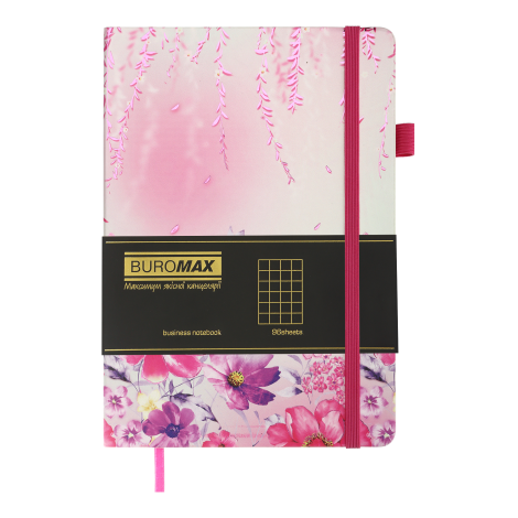 Блокнот деловой Buromax CHERIE А5, 96 листов, клетка, розовый - №2