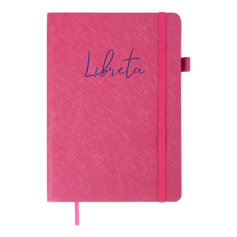 Блокнот деловой Buromax LIBRETA А5, 96 листов, клетка, малиновый - №1