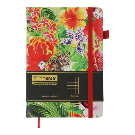 Блокнот деловой Buromax EXOTIC А5, 96 листов, клетка, красный - №2