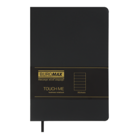 Блокнот деловой Buromax TOUCH ME А5, 96 листов, линия, черный