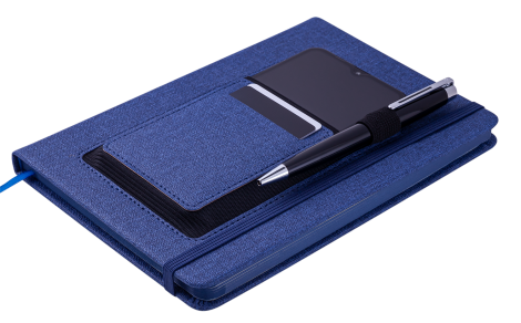 Блокнот деловой Buromax COMFORT А5, 96 листов, точка, синий - №3