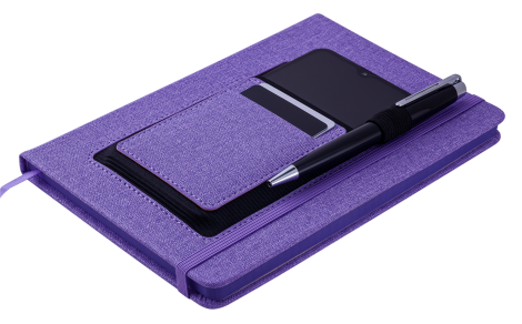 Блокнот деловой Buromax COMFORT А5, 96 листов, точка, фиолетовый - №3