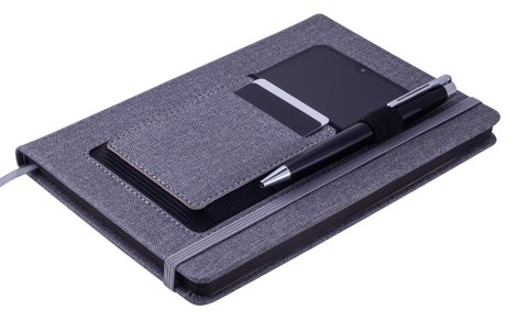 Блокнот деловой Buromax COMFORT А5, 96 листов, точка, серый - №3