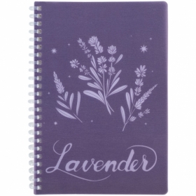 Блокнот на спирали пласт. обл., А5, 80 л., кл., Lavender 4