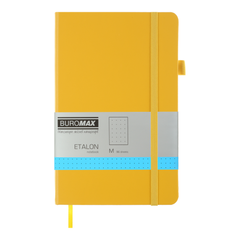 Книга записная Buromax ETALON 12.5х19.5 см, 96 листов, точка, желтый - №1