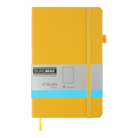 Книга записная Buromax ETALON 12.5х19.5 см, 96 листов, точка, желтый