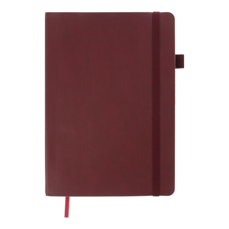 Блокнот деловой Buromax BRIEF L2U А5, 96 листов, линия, темно-красный - №1