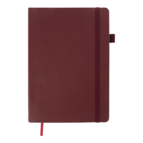 Блокнот деловой Buromax BRIEF L2U А5, 96 листов, линия, темно-красный