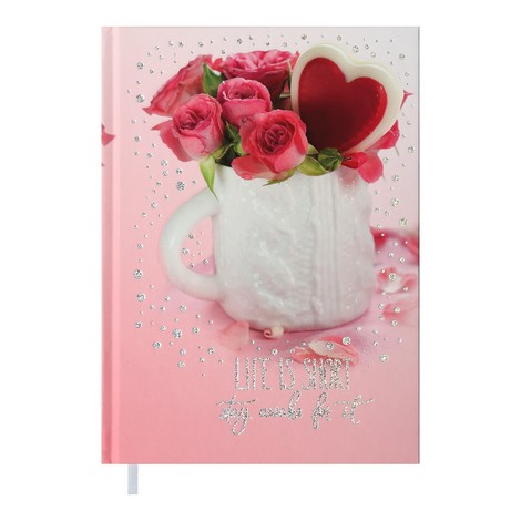 Ежедневник недатированный Buromax ROMANTIC, розовый - №1