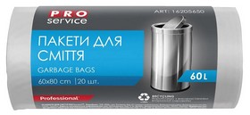 Пакет для мусора п/е 60*80 белый LD 60л/20шт