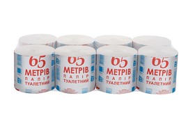 Туалетний папір макулатурний 1-шаровий, 65 м., 8 рул., сірий