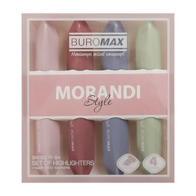 Набір із 4-х текст-маркерів MORANDI STYLE (маренго, оливковий, капучіно, пудровий), 1-4 мм