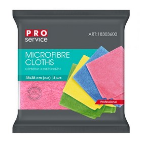 Серветки з мікрофібри Professional, 38х38 см, 4шт.