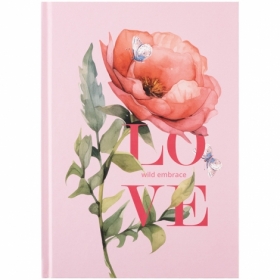 Книга записная жесткая обл. А5, 96 л., клет., Love