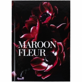 Книга записная жесткая обл. А5, 96 л., клет., Maroon fleur
