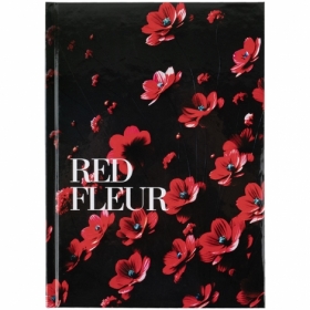 Книга записная жесткая обл. А5, 96 л., клет., Red fleur