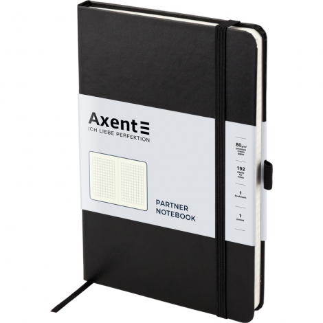 Книга записная Axent Partner, 125х195 мм, 96 листов, клетка, черная - №2