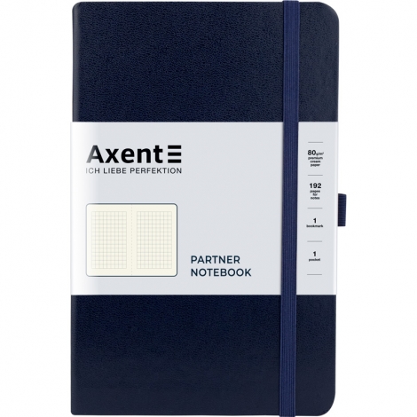 Книга записная Axent Partner, 125х195 мм, 96 листов, клетка, синяя - №1