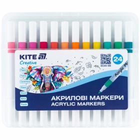 Маркеры акриловые, набор 24шт, Kite Creative