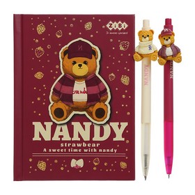 Набор 2 – BEAR TOY блокнот А6, 64 л., ячейка + 2 шариковые ручки автоматические, KIDS Line
