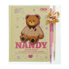 Набор 3 – BEAR TOY блокнот А6, 64 л., ячейка + 2 шариковые ручки автоматические, KIDS Line