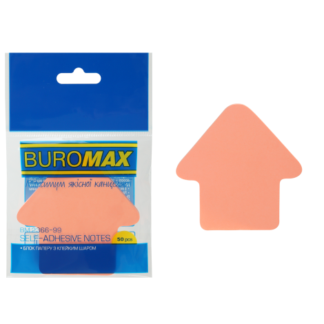 Блок бумаги для записей Стрелка, 50 л., ассорти, неон - №1