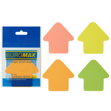 Блок бумаги для записей Стрелка, 50 л., ассорти, неон - №2