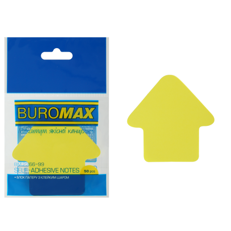 Блок бумаги для записей Стрелка, 50 л., ассорти, неон - №4
