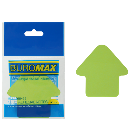 Блок бумаги для записей Стрелка, 50 л., ассорти, неон - №5