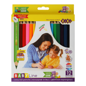 Олівці кольорові JUMBO BABY Line, 12 кольорів + точилка