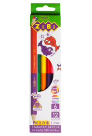 Олівці кольорові двосторонні Double KIDS Line, 12 кольорів