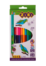 Карандаши цветные двухсторонние Double KIDS Line, 24 цвета