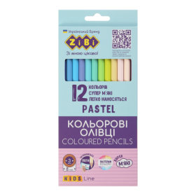 Олівці кольорові пастельні PASTEL, 12 шт., KIDS Line