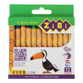Олівці кольорові воскові KIDS Line, 12 кольорів