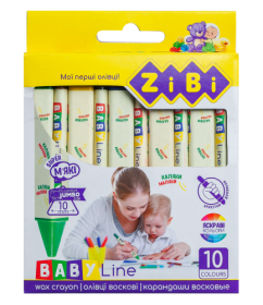 Олівці воскові JUMBO, 10 кольорів, трикутні, BABY Line
