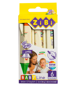 Олівці кольорові воскові JUMBO BABY Line, 6 кольорів