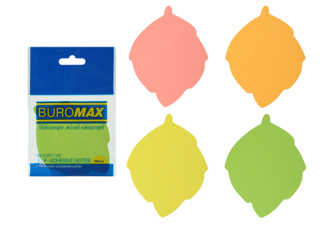 Блок бумаги для заметок Buromax Листок, склеенный, 50 листов, ассорти - №1