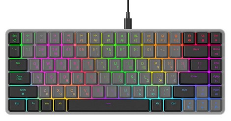 Проводная клавиатура GamePro Red Swich Low Profile RGB USB Dark Gray - №1