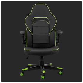 Крісло 2E GAMING HEBI, ПУ шкіра, Foldable Armrests, чорно-зелений