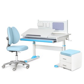 Комплект (L) ErgoKids TH-325 Blue (парта + крісло + тумба)