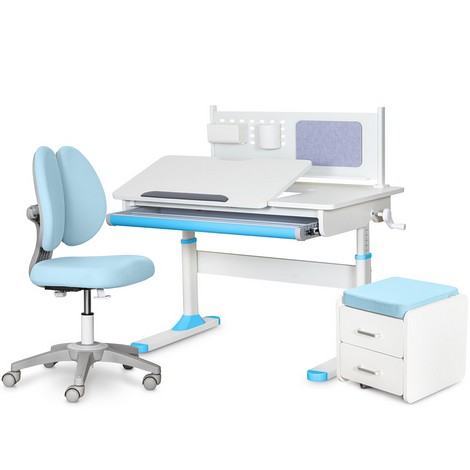 Комплект (L) ErgoKids TH-325 Blue (парта + кресло + тумба) - №1