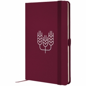 Книга записная Partner, 125*195, 96л, клет, винная, Колоски