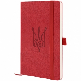 Книга записная Partner Soft Skin,125*195,96л,клет,красный Воля