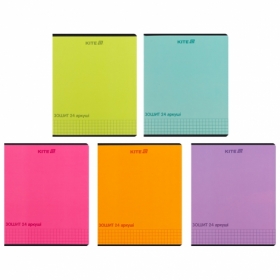 Тетрадь 24 л., кл., софт тач + УФ лак, Kite One color