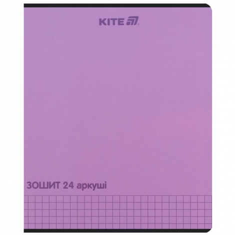 Тетрадь 24 л., кл., софт тач + УФ лак, Kite One color - №19