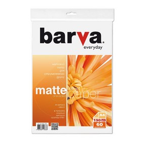 Фотопапір матовий 190 г/м2, A4, 60 арк Everyday Barva