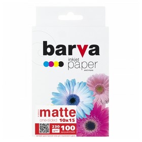 Фотопапір матовий 230 г/м2, 10x15 см, 100 арк Original Barva