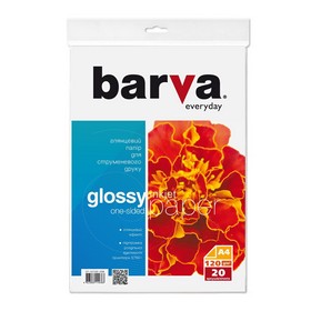 Фотопапір глянцевий 120 г/м2, A4, 20 арк Everyday Barva