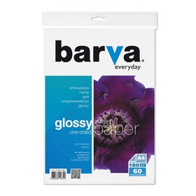 Фотопапір глянцевий 180 г/м2, A4, 60 арк Everyday Barva